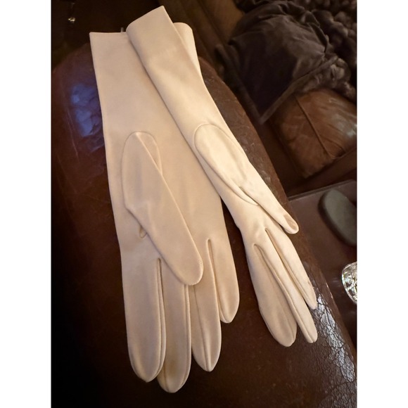 Vintage Christian Dior Sea Island Cotton Gloves Ivory Size 7 Circa 1960s French - Picture 2 of 13